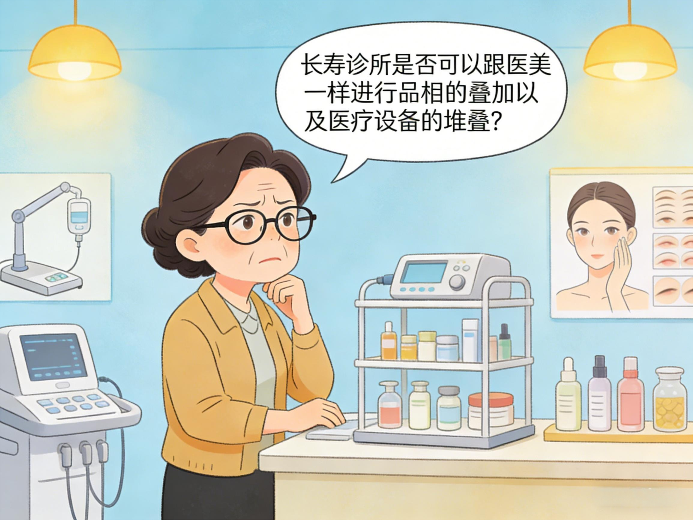 长寿诊所是否可以跟医美诊所一样进行品相的叠加以及医疗设备的堆叠？